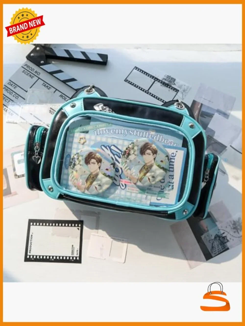 Ita Bag with Clear Window for Pin Display - Kawaii Cat Backpack Purse